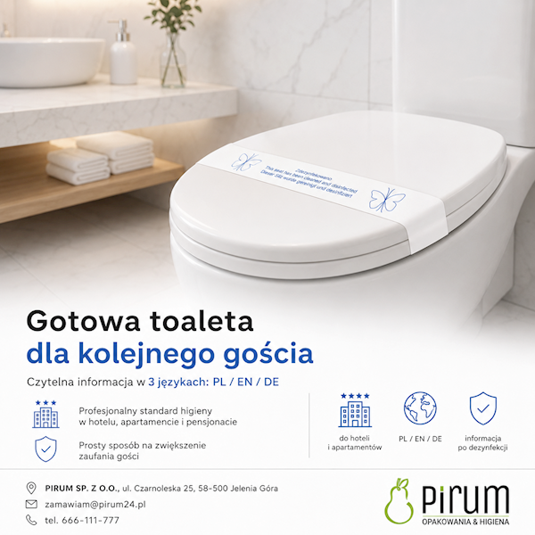 Pasek Papierowy WC Zdezynfekowano 200szt.