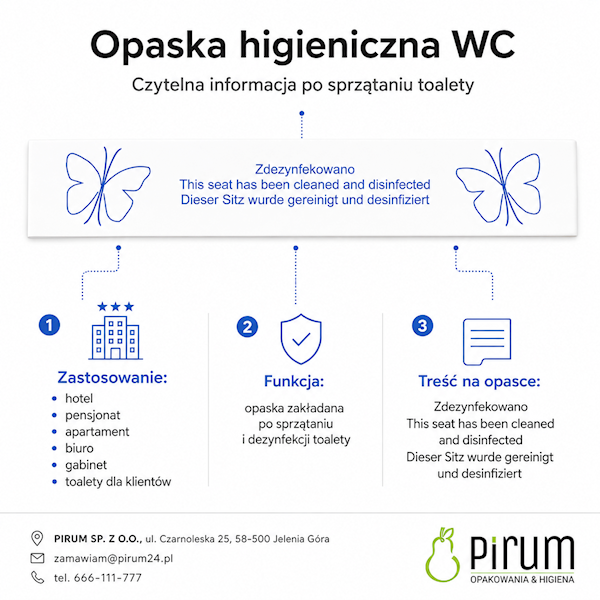 Pasek Papierowy WC Zdezynfekowano 200szt.