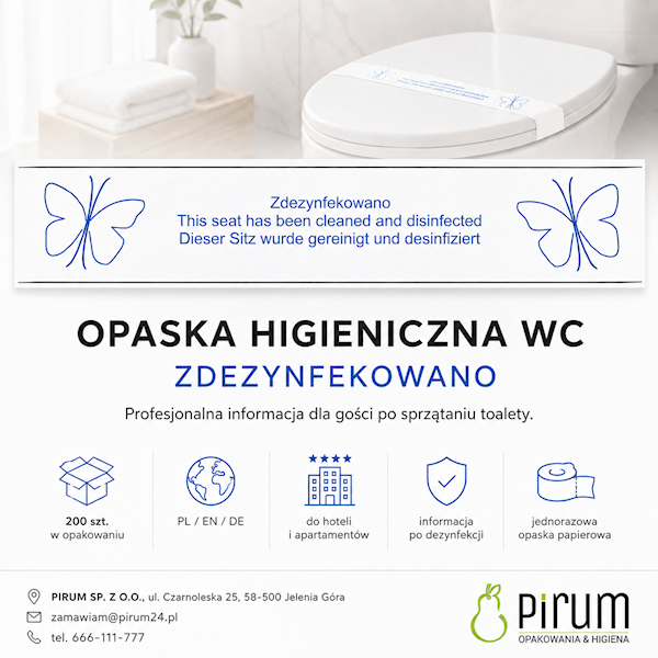 Pasek Papierowy WC Zdezynfekowano 200szt.