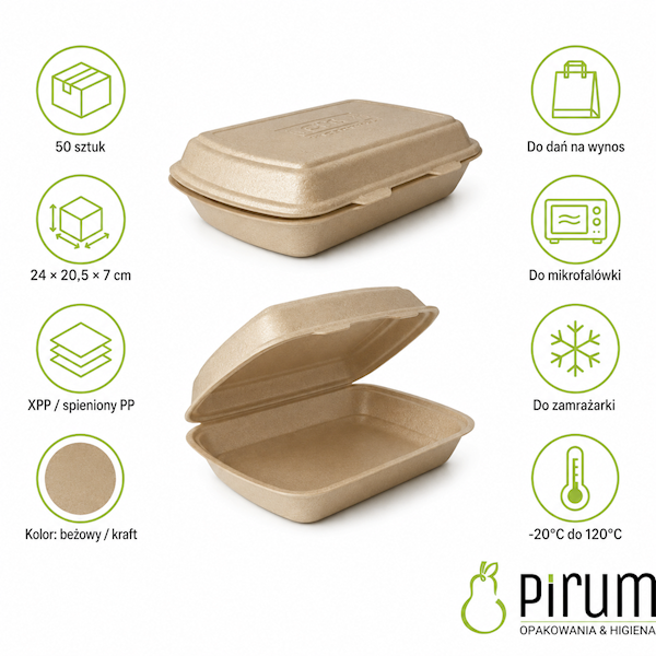 $ Menubox 1-dzielny EPP KRAFT 50szt Papstar 45494 