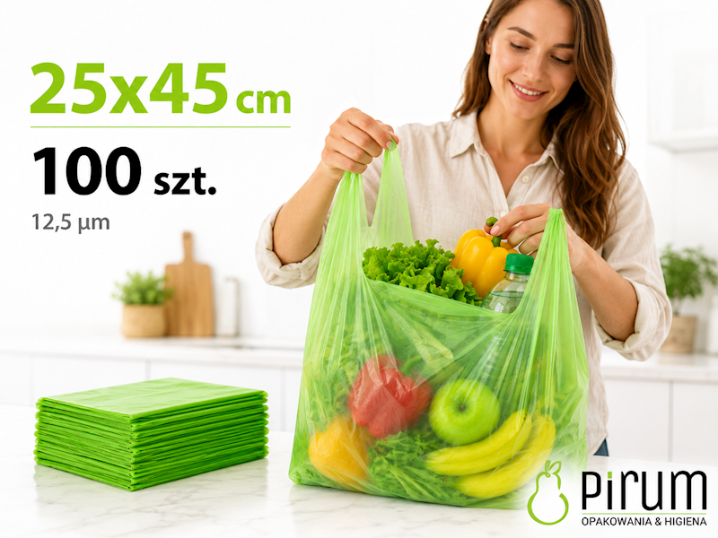Reklamówka 25x45cm HD ZIELONA 12,5µm 100szt.