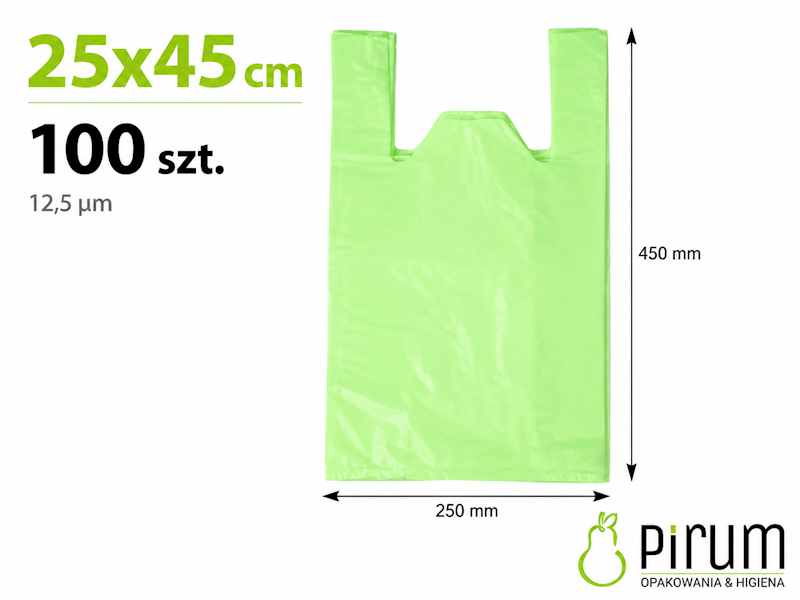 Reklamówka 25x45cm HD ZIELONA 12,5µm 100szt.