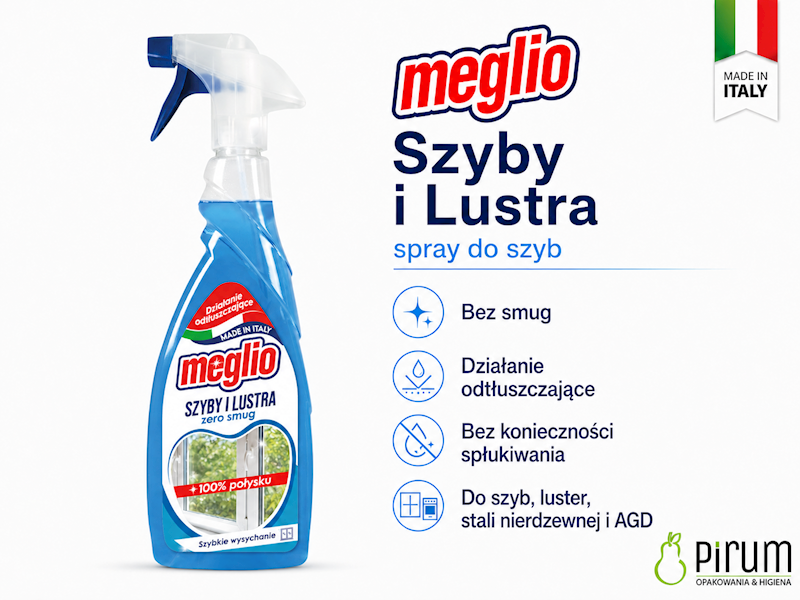 Meglio 650ml SZYBY I LUSTRA Spray