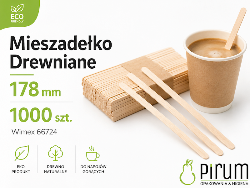 Mieszadełko Drewno 178mm 1000szt Wimex 66724  
