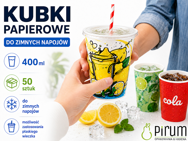 $ Kubek 400ml PAP 90mm MIX 60311 do Zimnego 50szt