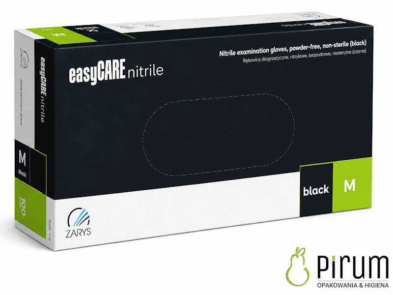 Zarys Rękawice M BLACK Nitrylowe EasyCare 100szt