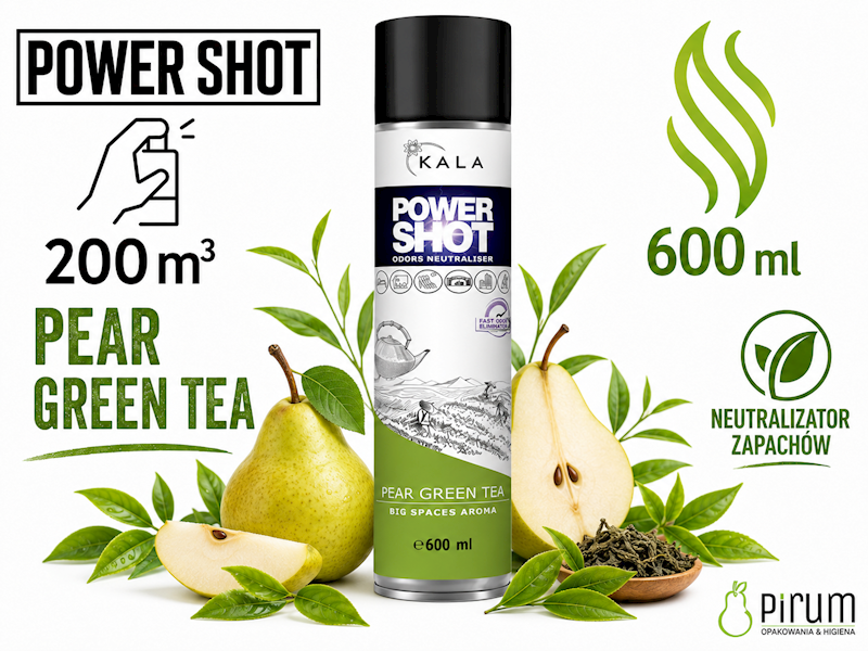 Power Shot 600ml Pear Green Tea Odświeżacz