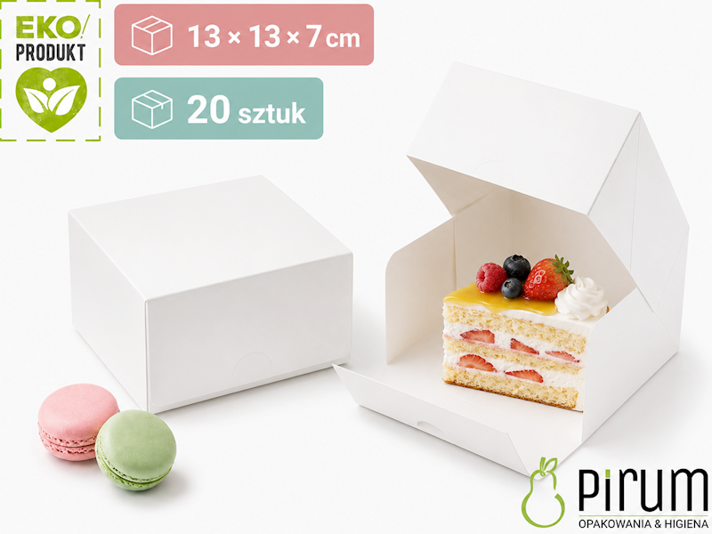 Pudełko PAP 130x130x70 BIAŁE Ciasto 20szt 41534