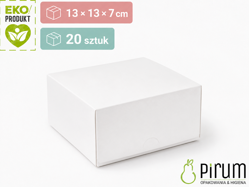 Pudełko PAP 130x130x70 BIAŁE Ciasto 20szt 41534
