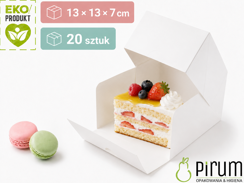 Pudełko PAP 130x130x70 BIAŁE Ciasto 20szt 41534