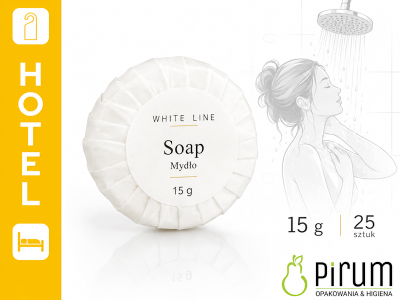 Mydełko 15g Okrągłe Plisowane WHITE LINE 25szt