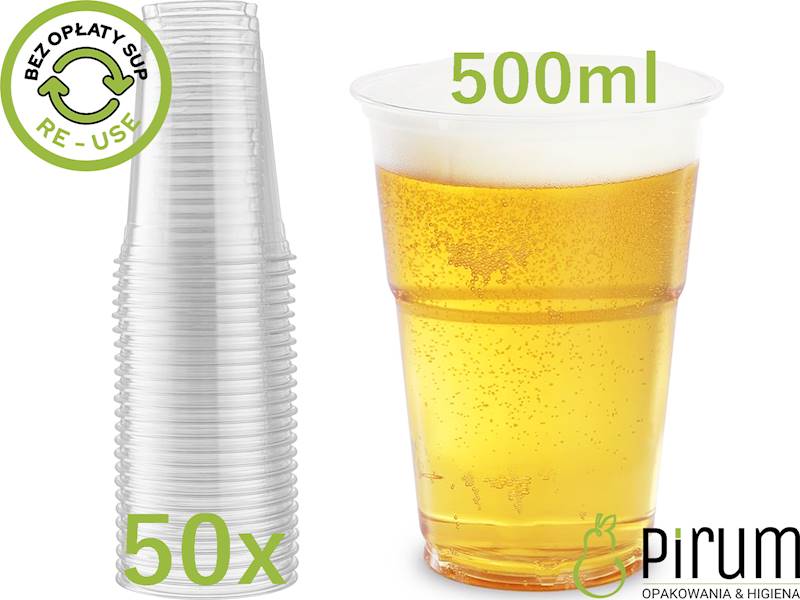 Kubek 500ml PP PIWO REUSE 45918 Papstar 50szt. 