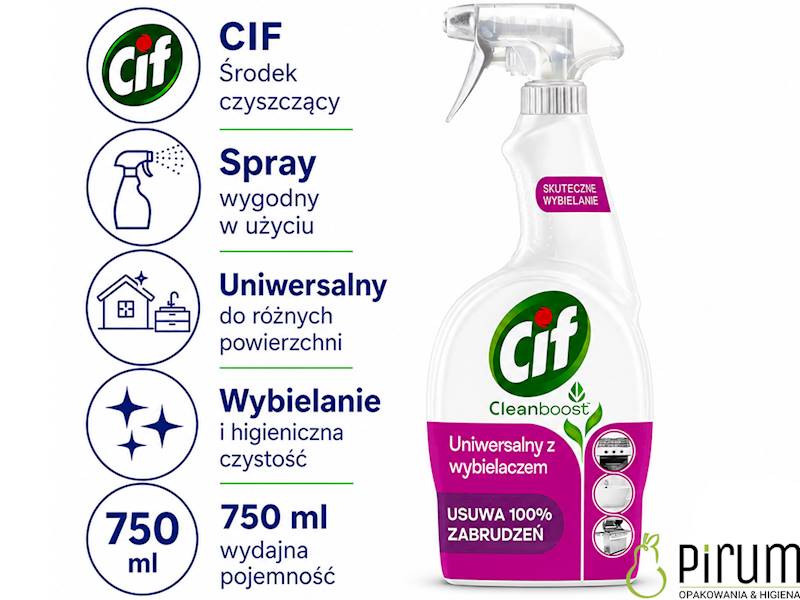 CIF 750ml Spray Z WYBIELACZEM Cleanboost