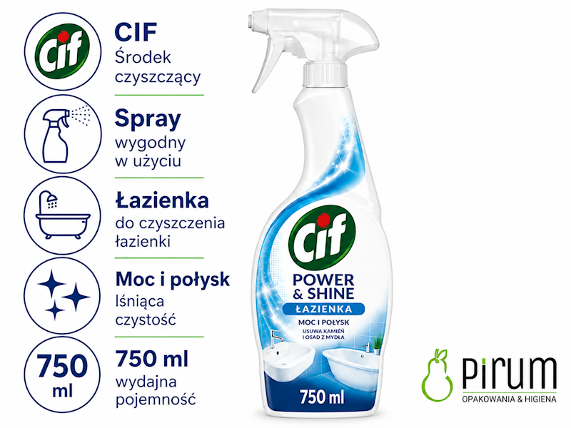 CIF 750ml Spray POWER & SHINE ŁAZIENKA