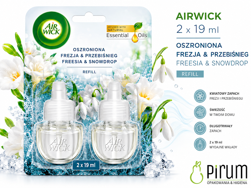 AirWick 2x 19ml ZAPAS Elektr FREZJA PRZEBIŚNIEG
