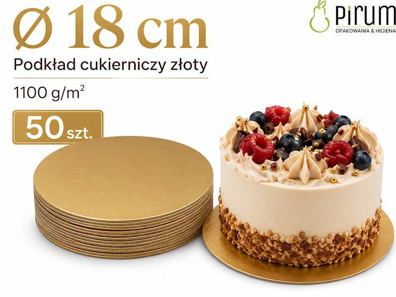 Podkład 18cm ZŁOTY 1100gr/m2 46101 Papstar 50szt