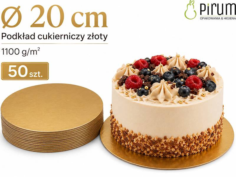 Podkład 20cm ZŁOTY 1100gr/m2 46102 Papstar 50szt