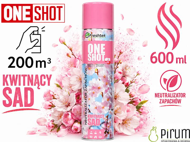 Freshtek 600ml One Shot Kwitnący Sad Odświeżacz