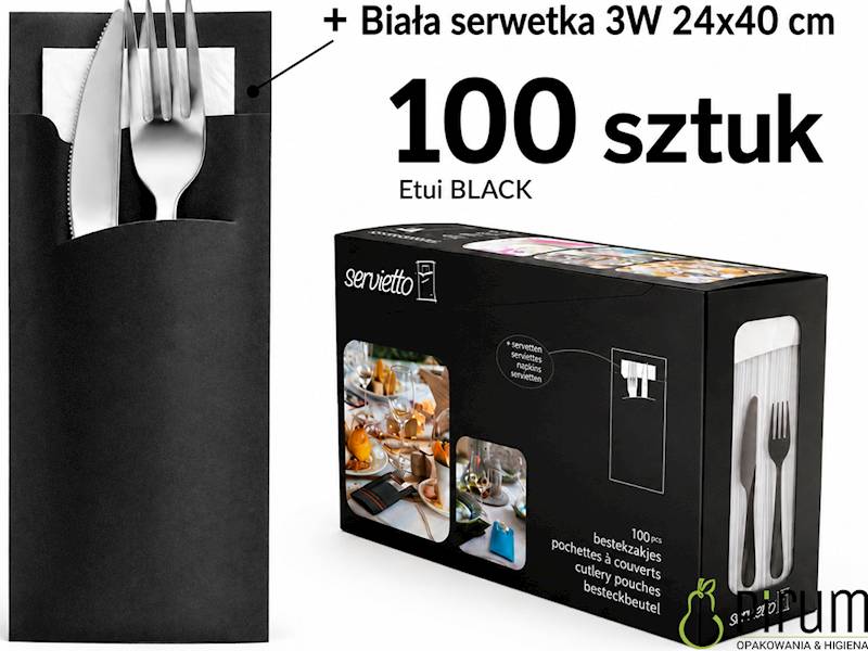 Etui BLACK+ Biała Serwetka 3W 24x40 100szt