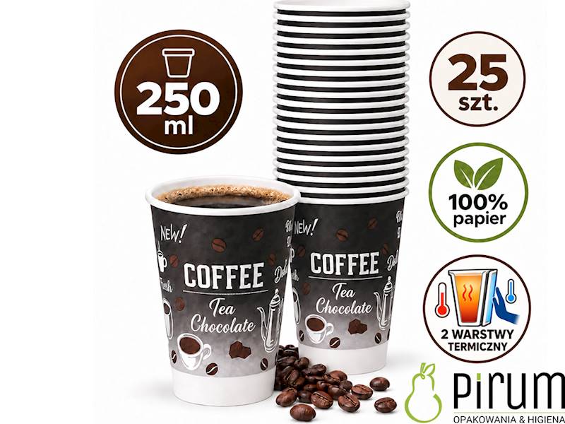 Kubek 250ml PAP 2W 80mm COFFEE 30094 LN 25szt