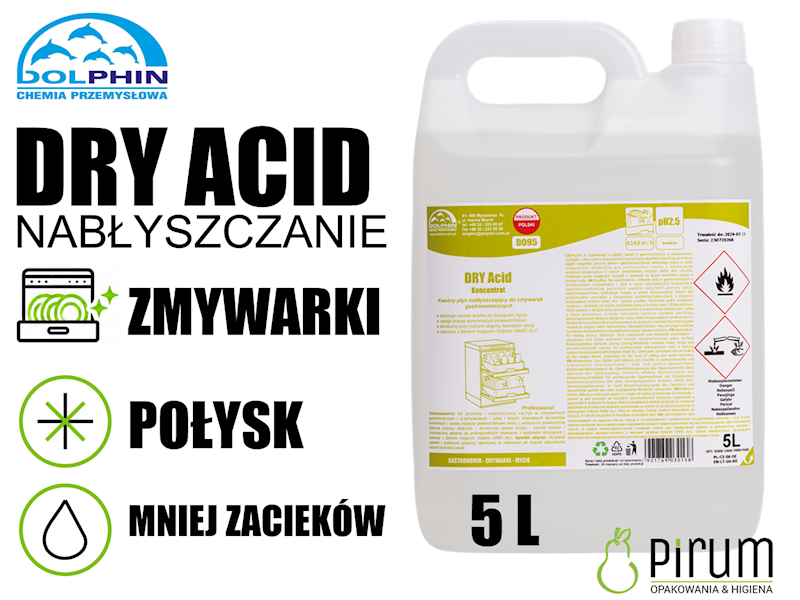 Dolphin 5L DRY ACID Nabłyszczacz do Zmywarek