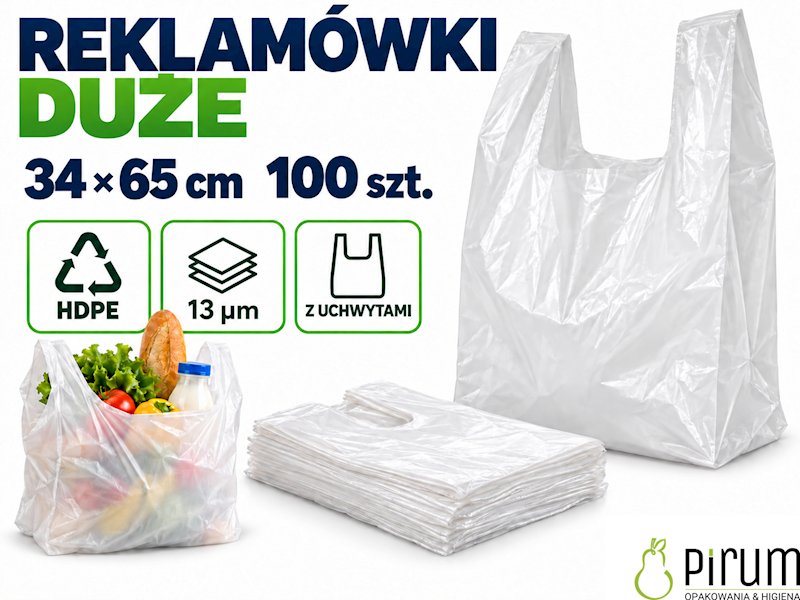 Torba 34x65 HD Reklamówka 13my 100szt.