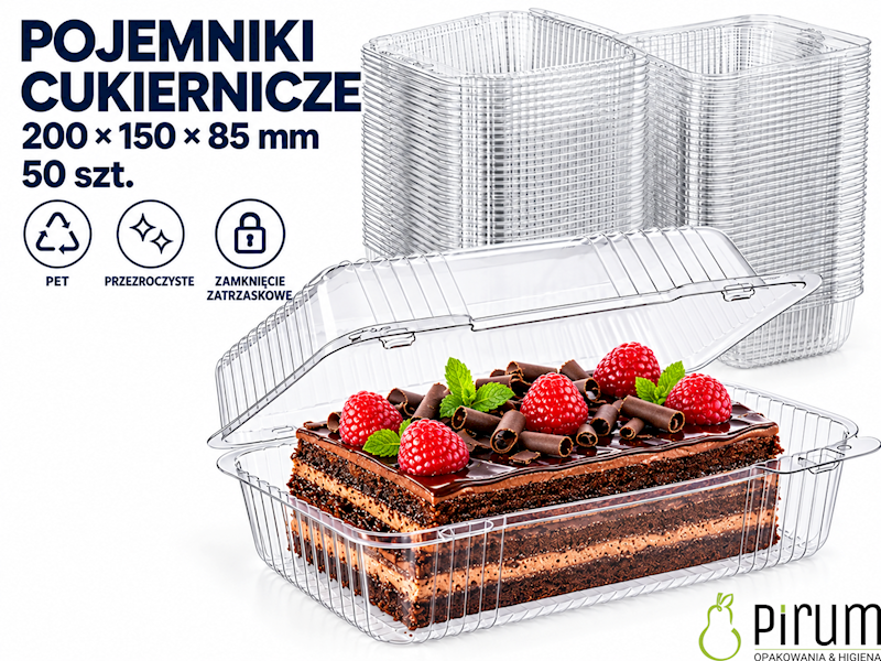 Cukierniczy 200x150x85 PET 50szt K404petc>>> ALI11