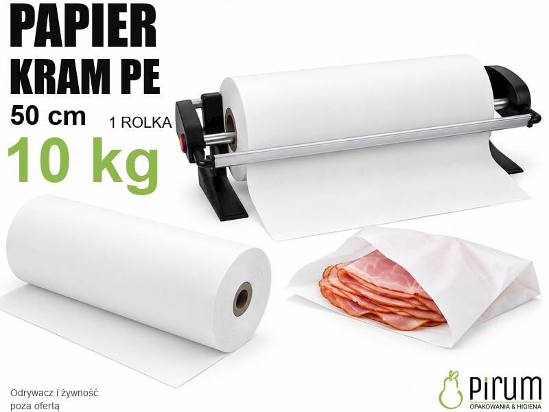 Papier 50cm Rola Biały PE 10kg Kram 19228
