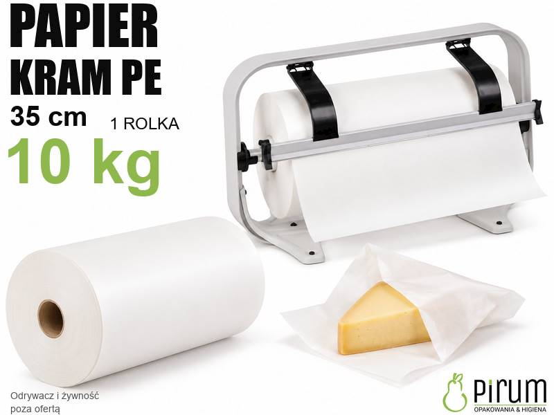 Papier 35cm Rola Biały PE 10kg Kram