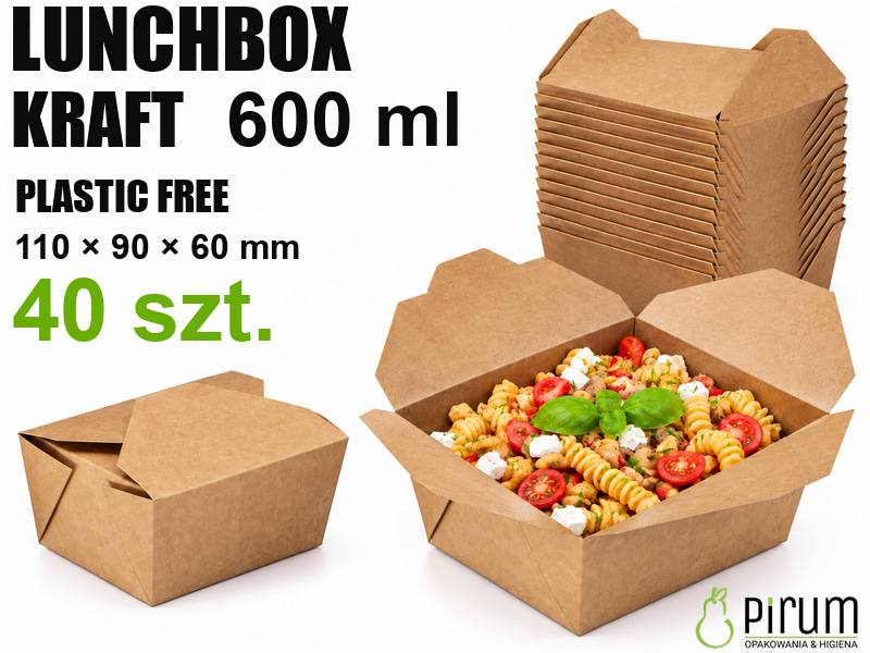 Lunch BOX 600ml KRAFT Plastic Free 59151 40szt