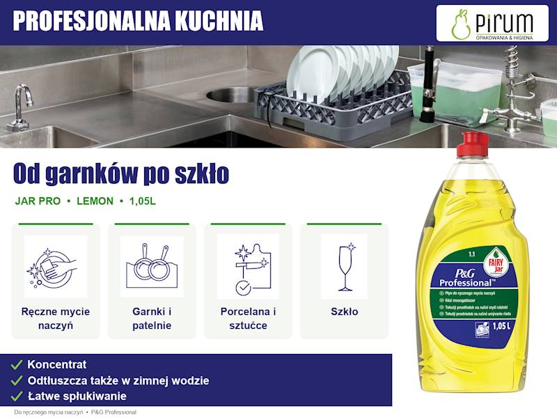 Profesjonalne stanowisko ręcznego mycia naczyń z materiałów P&G oraz zastosowania płynu FAIRY Jar Professional