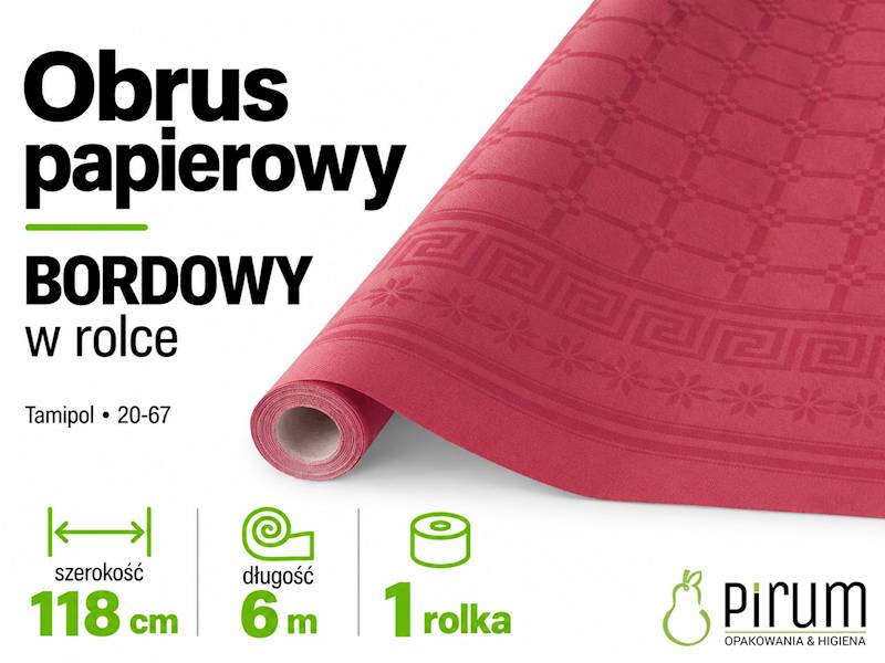 Obrus BORDOWY 1,18x6m Papierowy w Rolce Tamipol 20-67