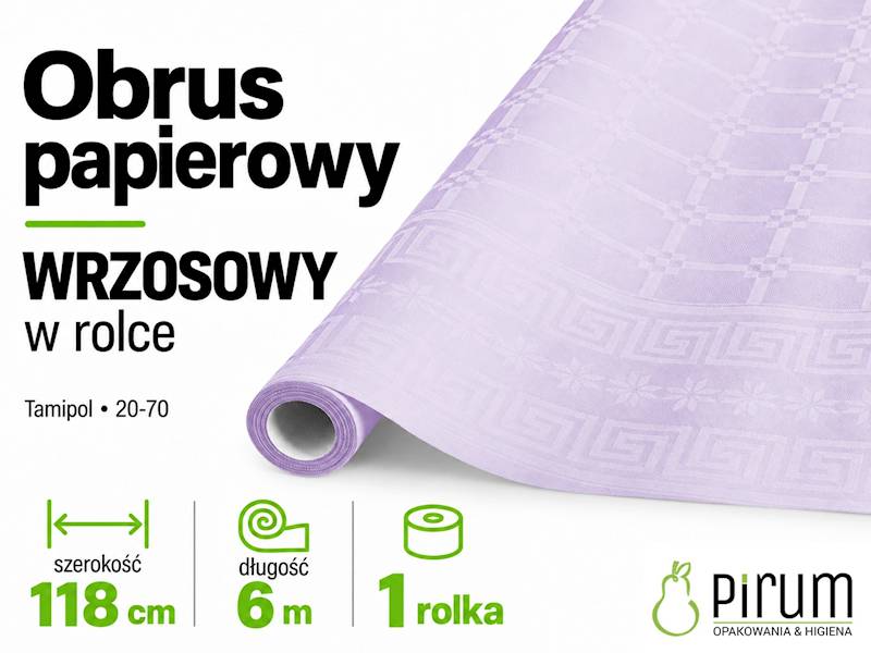 Obrus WRZOSOWY 1,18x6m Papierowy w Rolce Tamipol 20-70
