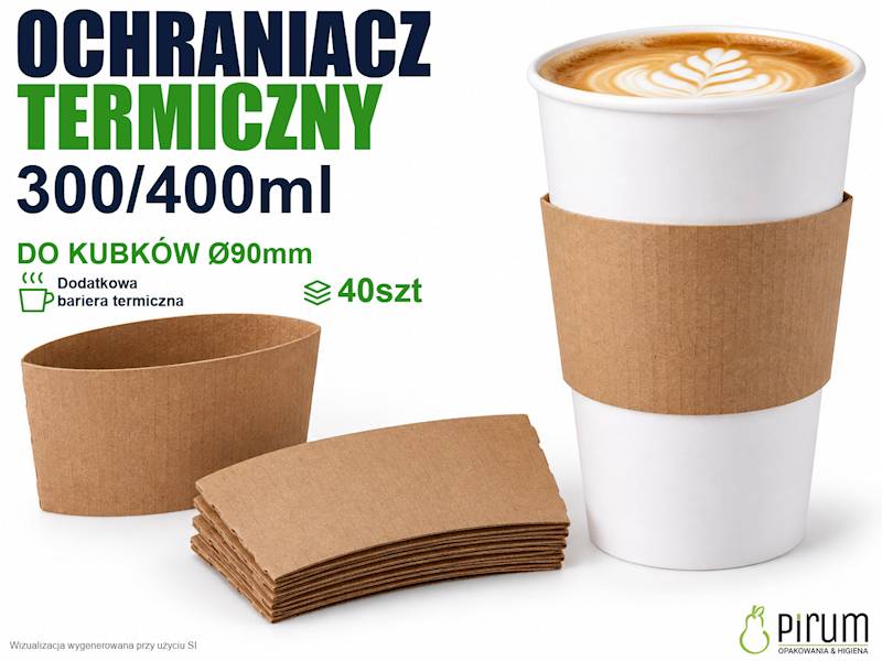 Ochraniacz Termiczny na kubek 300/400ml 90mm 40szt