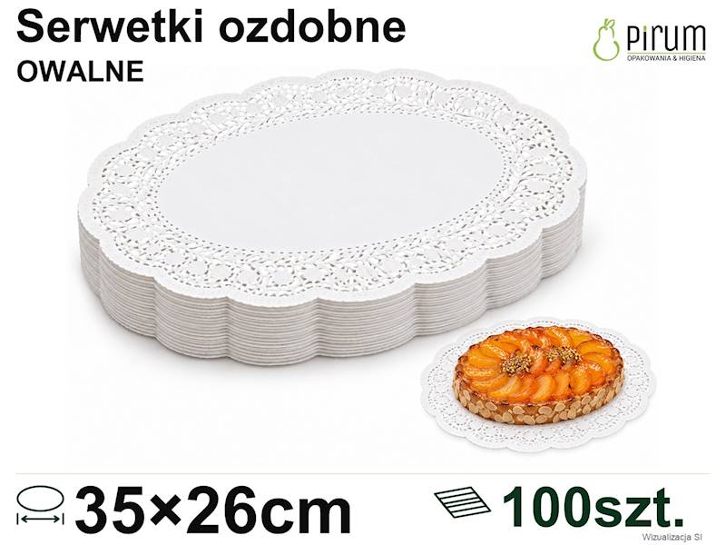 Serwetki ozdobne OWALNE 35×26cm 100szt. 35-64