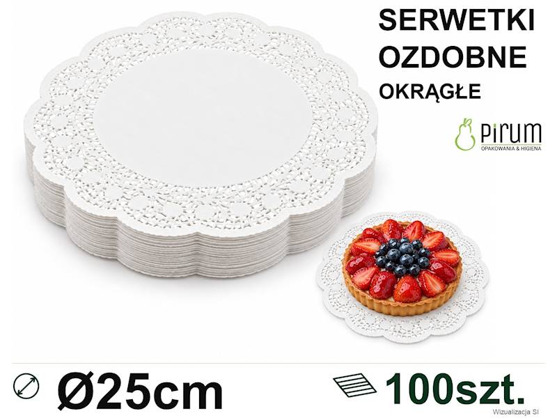 Serwetki ozdobne OKRĄGŁE 25cm 100szt. 35-23