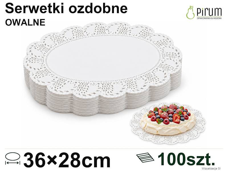 Serwetki ozdobne OWALNE 36×28cm 100szt. 22-24
