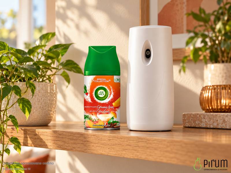 Aranżacja wnętrza z przykładowym dozownikiem Freshmatic; urządzenie nie jest częścią oferty