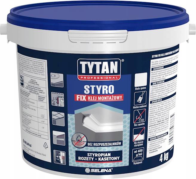 Klej do styropianu Tytan biały 4kg