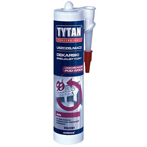 Uszczelniacz dekarski kauczuk.TYTAN brązowy 280ml
