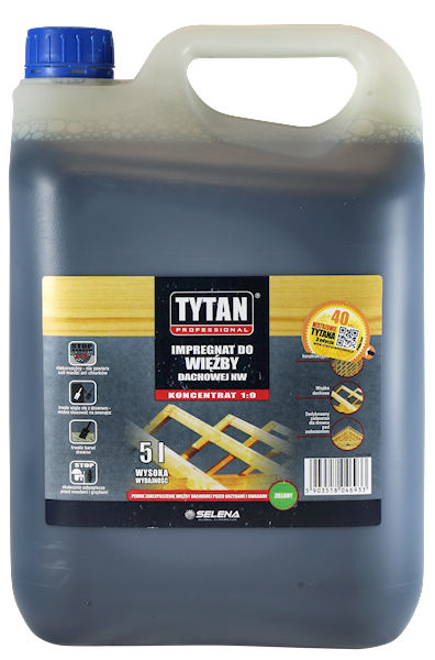 Impregnat do więźby dach.TYTAN konc.1:9 zielony 5L