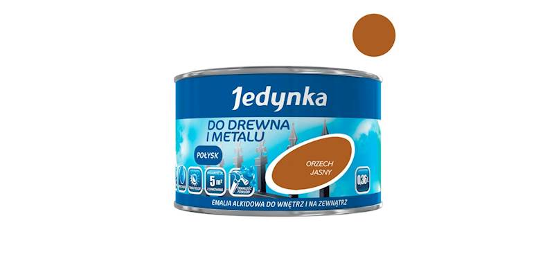Emalia alkidowa Jedynka połysk orzech jasny 0,36L