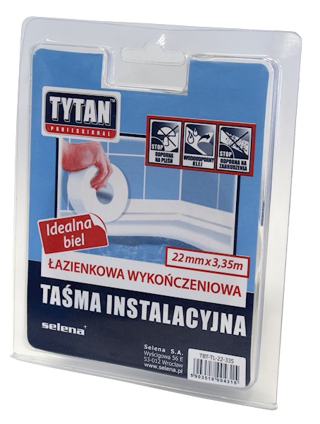 Taśma łazienkowa narożna biała TYTAN 38mmx3,35mb