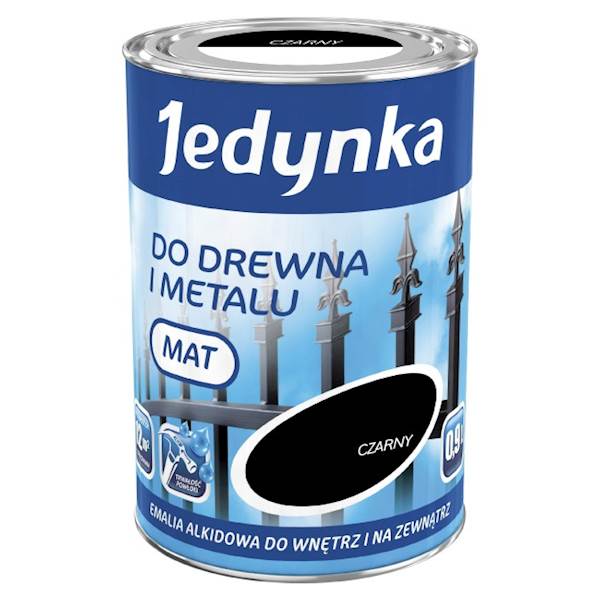 Emalia alkidowa Jedynka mat czarna 0,9L