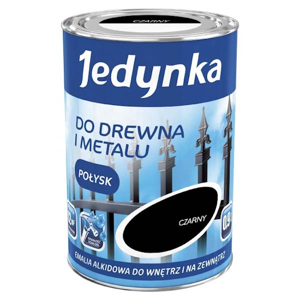 Emalia alkidowa Jedynka połysk czarna 0,9L