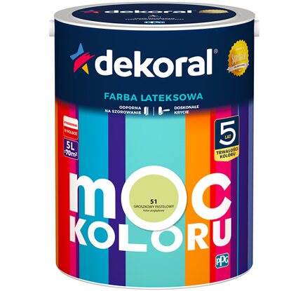 Emulsja Dekoral Moc Koloru groszkowy pastelowy 5L