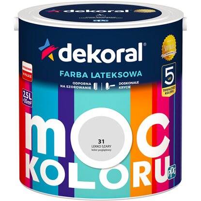 Emulsja Dekoral Moc Koloru lekko szary 2,5L