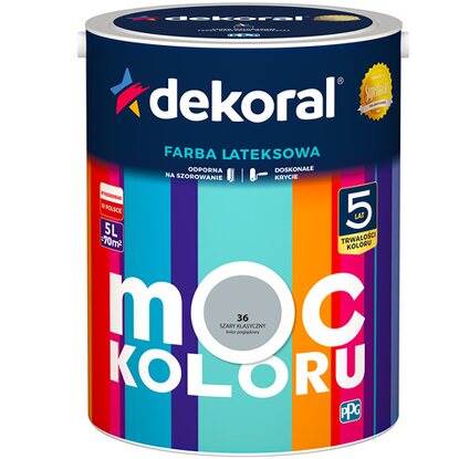 Emulsja Dekoral Moc Koloru szary klasyczny 5L