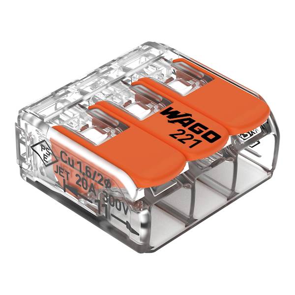 Złączka elektrycz.z dźwigniami Wago prz.lin.3x4mm