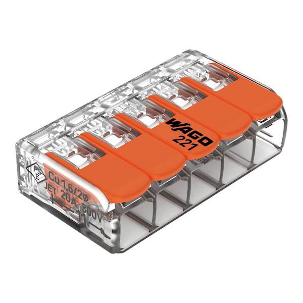 Złączka elektrycz.z dźwigniami Wago prz.lin.5x4mm